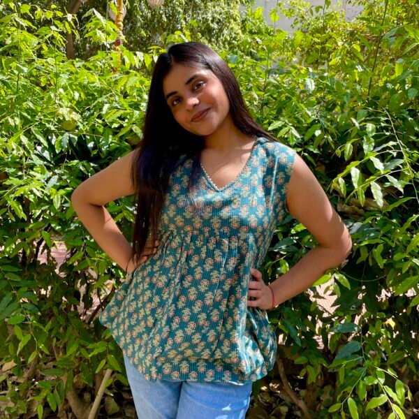 Khwaab Aqua Peplum Top