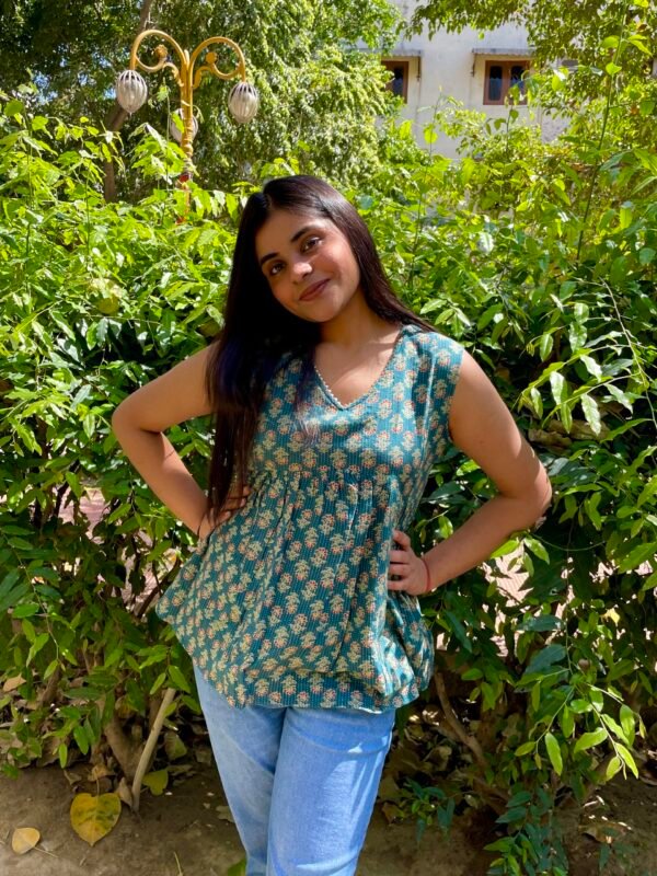 Khwaab Aqua Peplum Top