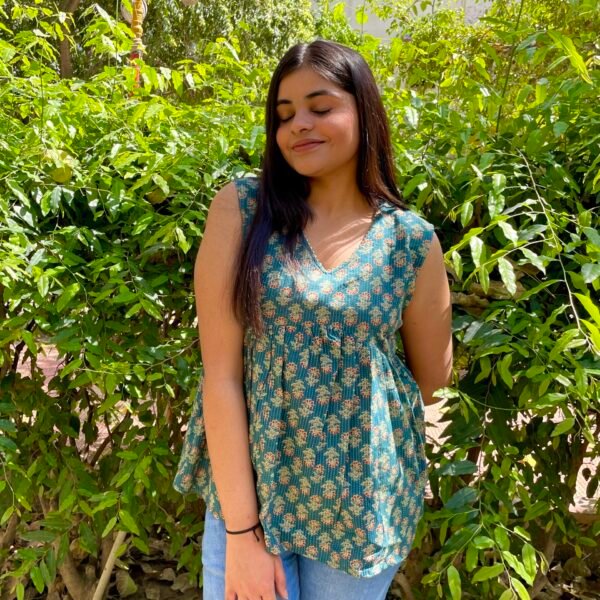 Khwaab Aqua Peplum Top