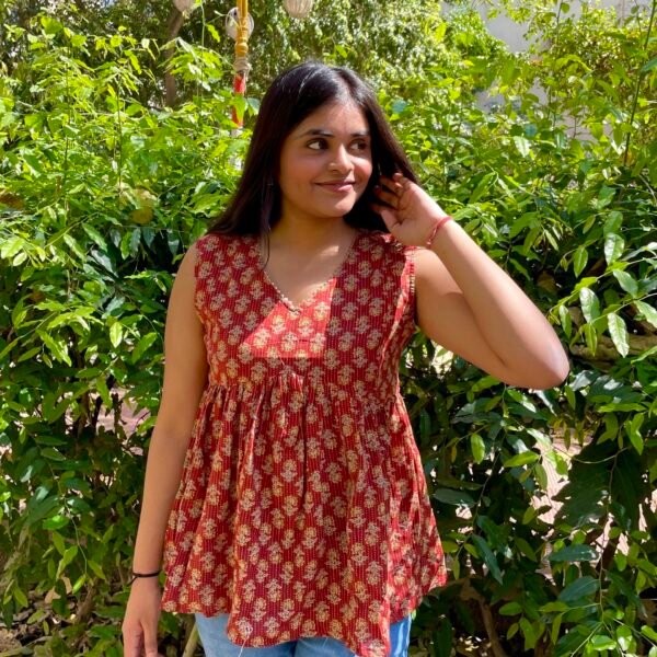 IMG_7199 Marigold Rust Orange Peplum Top