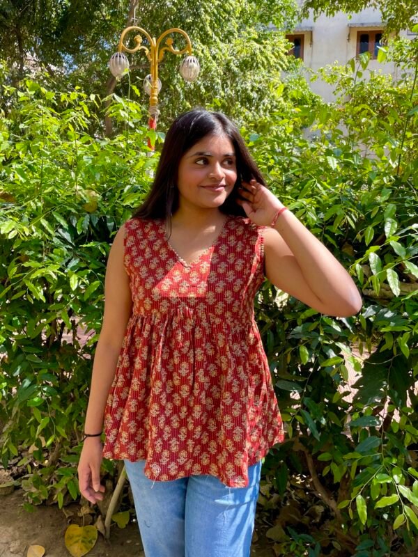 IMG_7199 Marigold Rust Orange Peplum Top
