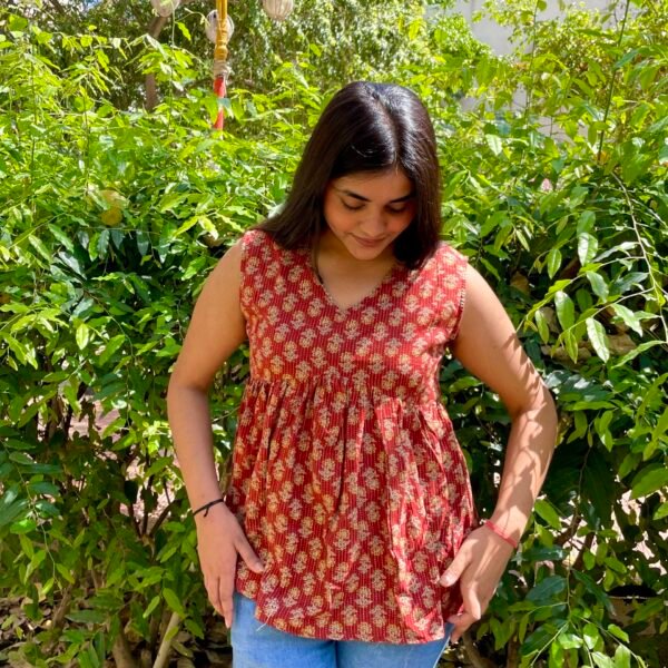 IMG_7206 Marigold Rust Orange Peplum Top