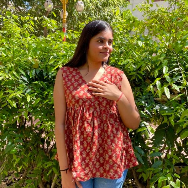 IMG_7209 Marigold Rust Orange Peplum Top