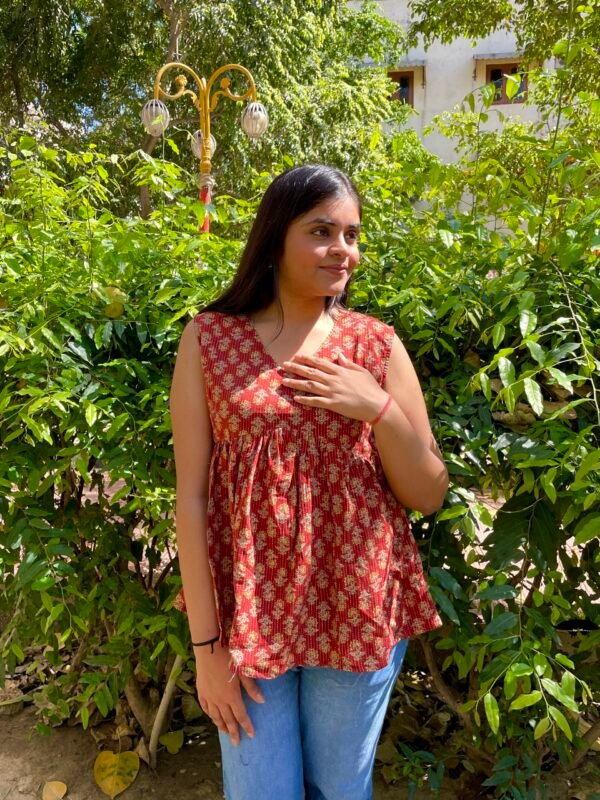IMG_7209 Marigold Rust Orange Peplum Top
