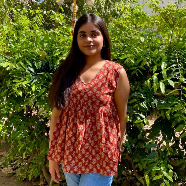 IMG_7232 Marigold Rust Orange Peplum Top