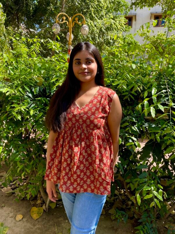 IMG_7232 Marigold Rust Orange Peplum Top