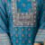 Teal blue Schiffli Cotton Embroidered Straight Suit