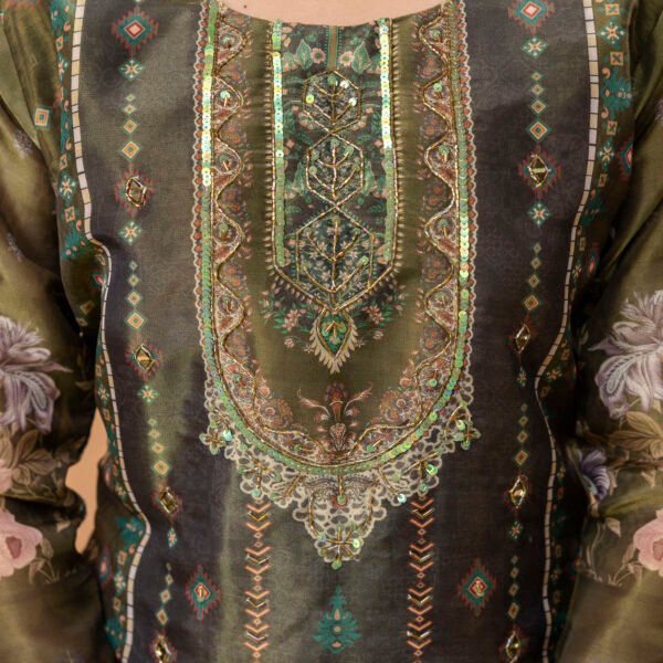 4D3A2730 Pakistani Luxe Green Straight Suit Set