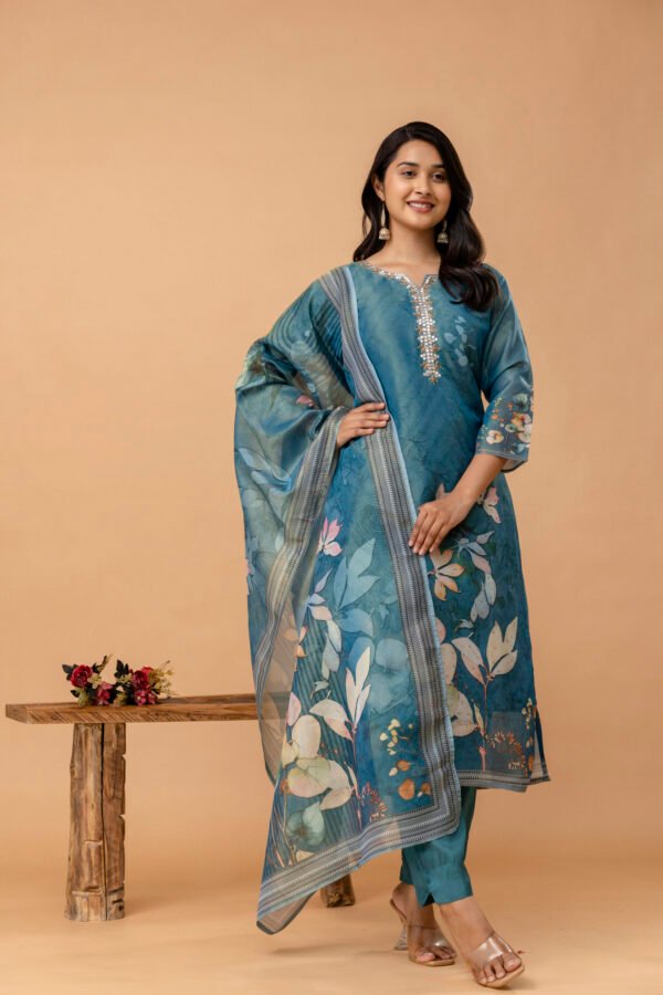 Twilight Teal Tissue Shimmer Suit Set