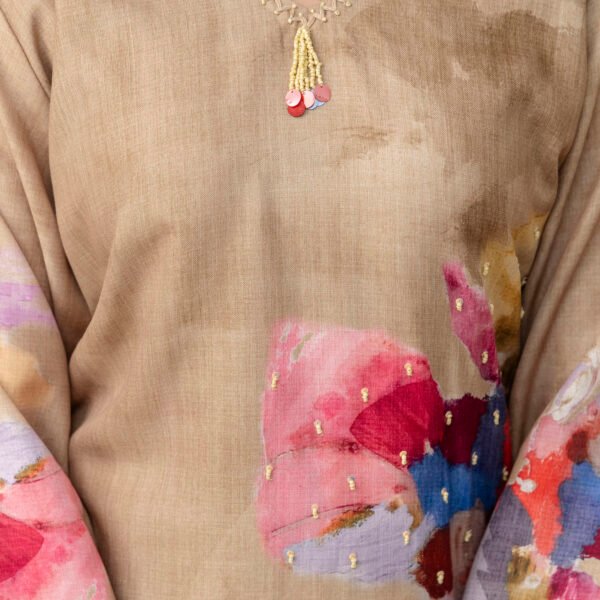 Hand Brushed Cotton Linen Straight Suit Set