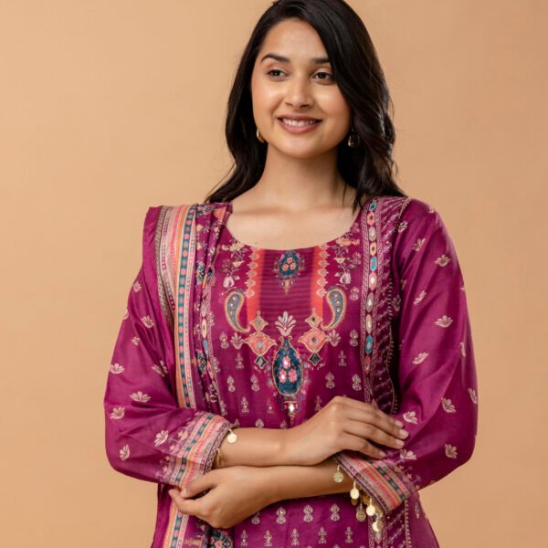 4D3A2787 Fuchsia Dusk Pakistani Royal Silk Suit Set