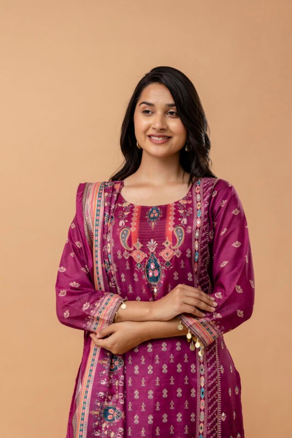 4D3A2787 Fuchsia Dusk Pakistani Royal Silk Suit Set