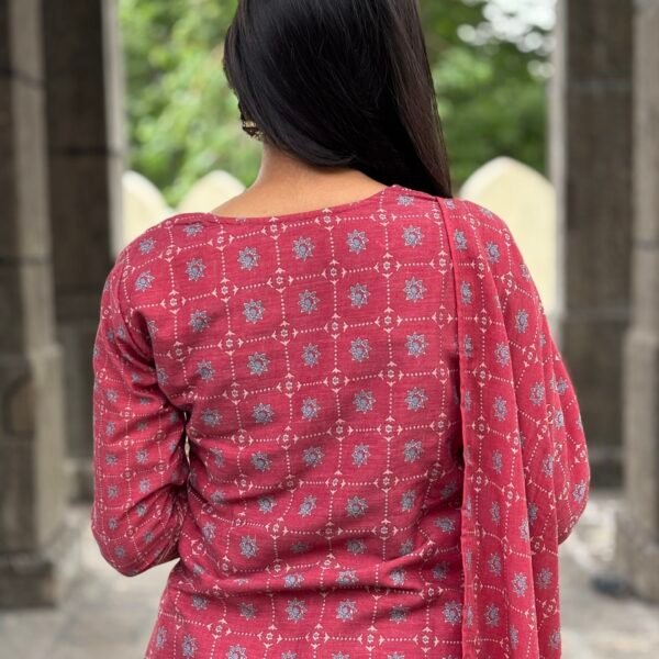 Floral Schiffli Cotton Printed Embroidered Straight Suit