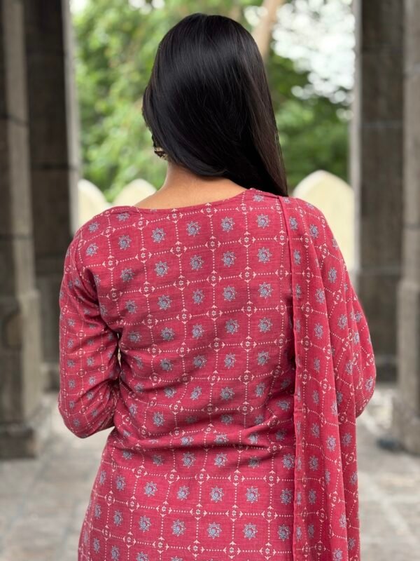 Floral Schiffli Cotton Printed Embroidered Straight Suit