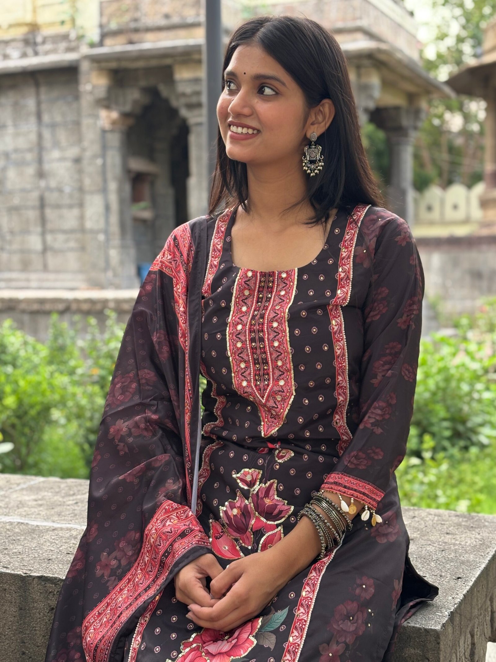 Noor Black Pakistani Silk Suit Set