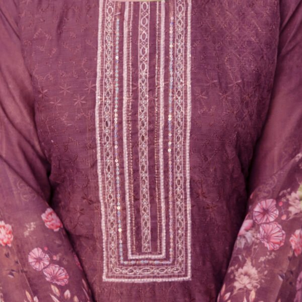 Shoot N1 Indigo Garden Schiffli Cotton Straight Suit Set