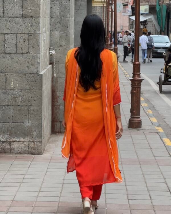 Sun-Kissed Flame Embroidered Suit Set