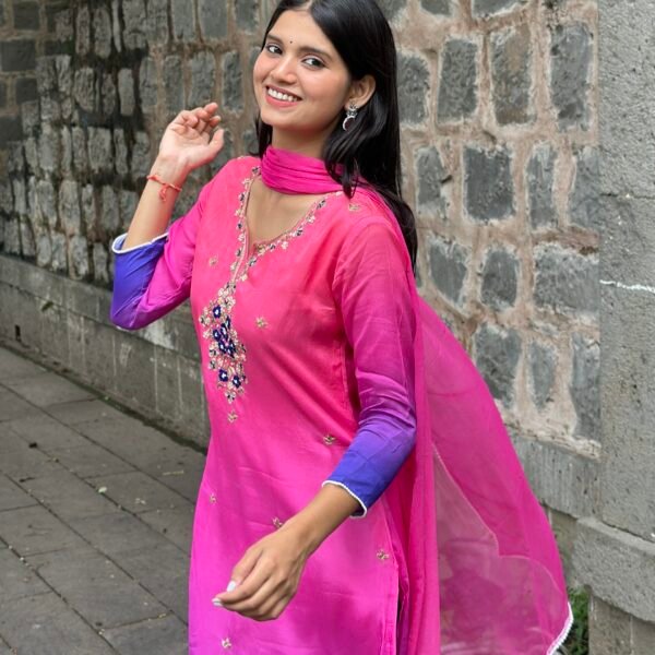 Dusky Orchid Embroidered Suit Set
