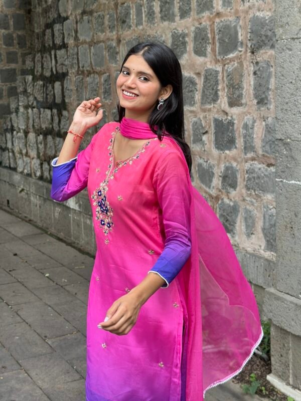 Dusky Orchid Embroidered Suit Set