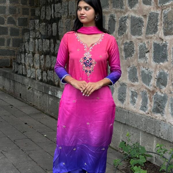 Dusky Orchid Embroidered Suit Set