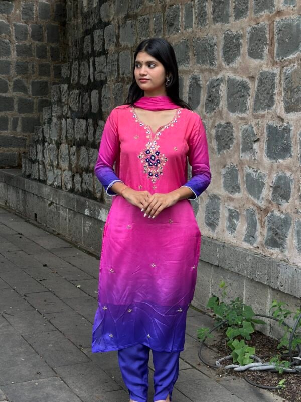 Dusky Orchid Embroidered Suit Set