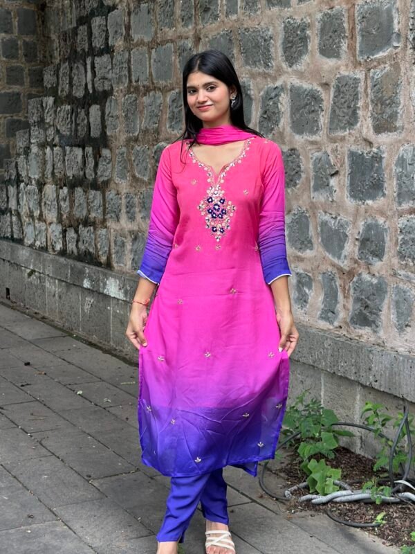 Dusky Orchid Embroidered Suit Set