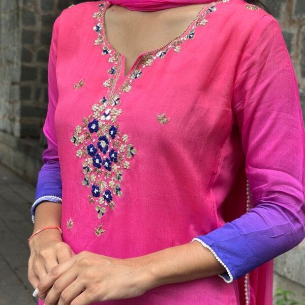 Dusky Orchid Embroidered Suit Set