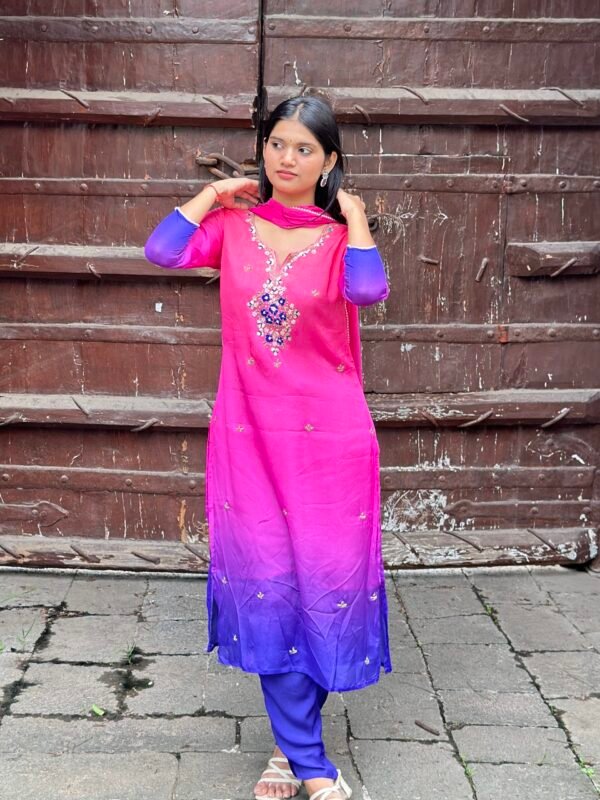 Dusky Orchid Embroidered Suit Set
