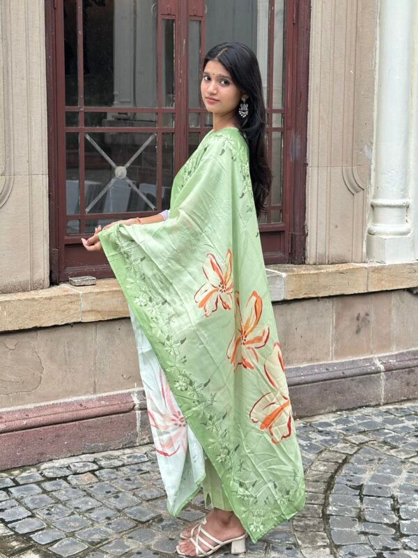 Lush Leaf Mirror Embroidered Suit Set