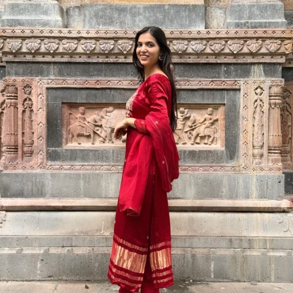 Pure Gajji Silk Embroidered Suit Set