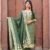Olive Green Pure Banarasi Raw Silk Embroidered Suit Set