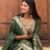 Olive Green Pure Banarasi Raw Silk Embroidered Suit Set