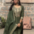 Olive Green Pure Banarasi Raw Silk Embroidered Suit Set
