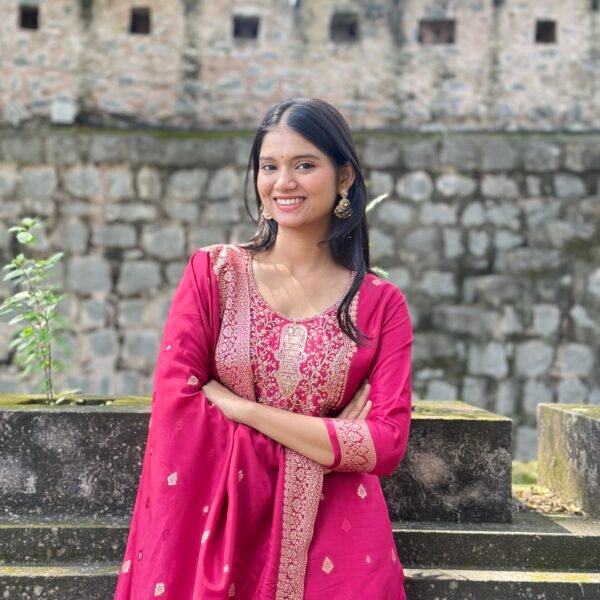 IMG_8591 Olive Green Pure Banarasi Raw Silk Embroidered Suit Set