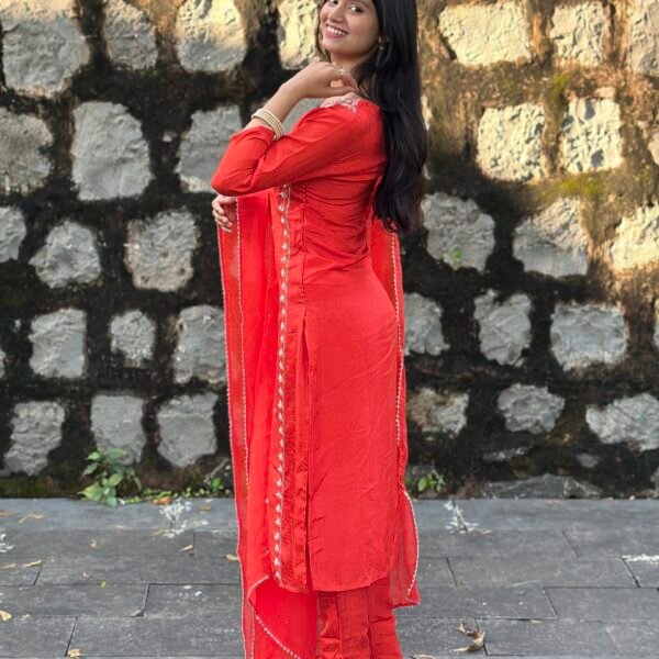 IMG_4208 Burnt Orange Luxe Dola Silk Embroidered Suit Set