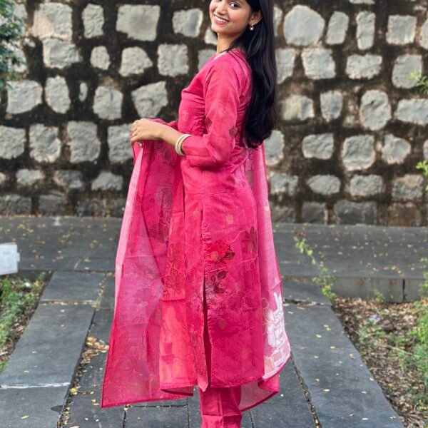 Gulabi Noor Chanderi Embroidered Suit Set