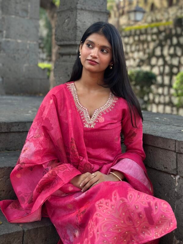 IMG_4428 Gulabi Noor Chanderi Embroidered Suit Set