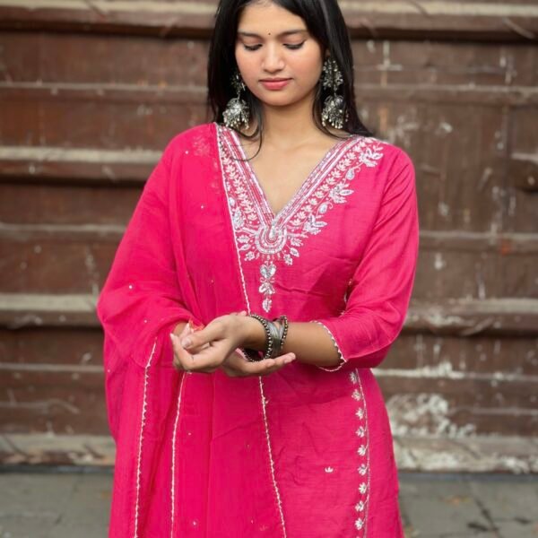 IMG_4484 Burnt Orange Luxe Dola Silk Embroidered Suit Set