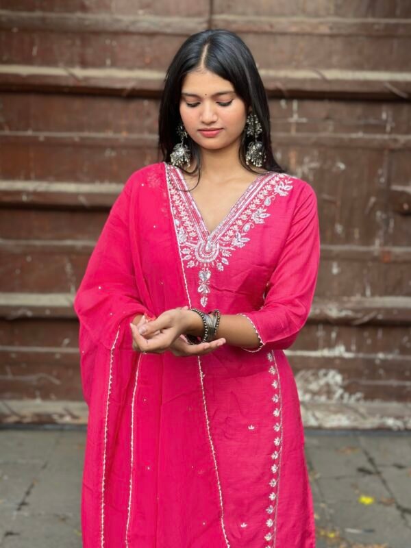 IMG_4484 Burnt Orange Luxe Dola Silk Embroidered Suit Set