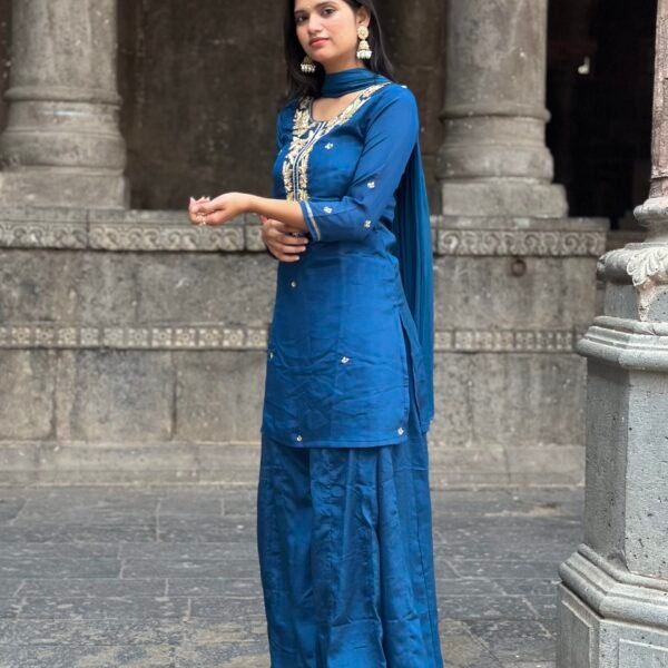 Gurbani Embroidered Sharara Suit Set