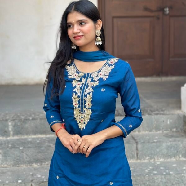 Gurbani Embroidered Sharara Suit Set
