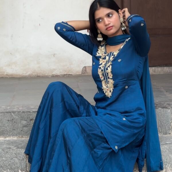 Gurbani Embroidered Sharara Suit Set