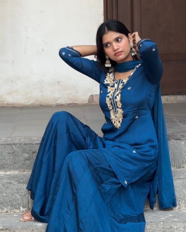 Gurbani Embroidered Sharara Suit Set