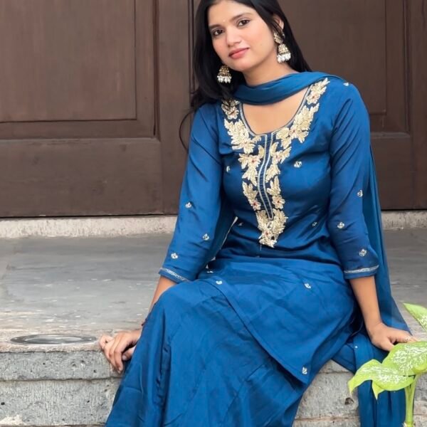 Gurbani Embroidered Sharara Suit Set