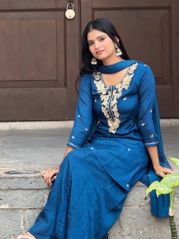 Gurbani Embroidered Sharara Suit Set