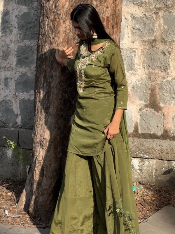 Gurbani Embroidered Sharara Suit Set