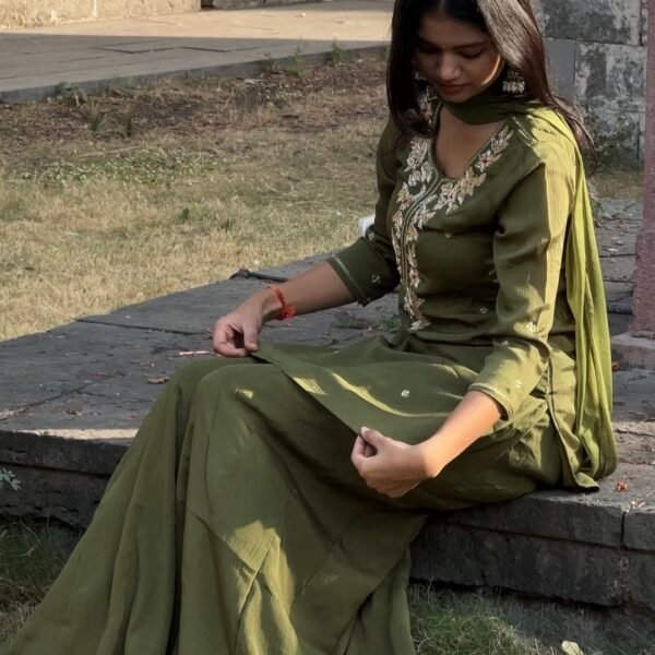 Gurbani Embroidered Sharara Suit Set