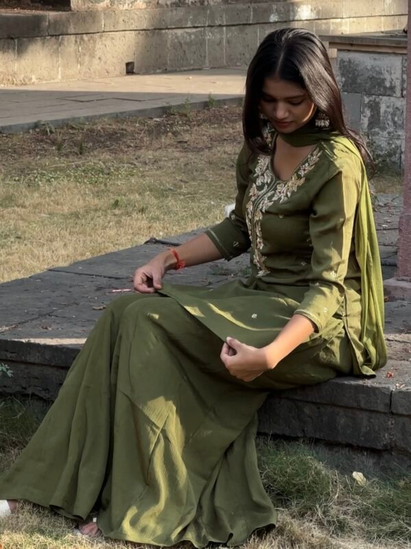 Gurbani Embroidered Sharara Suit Set