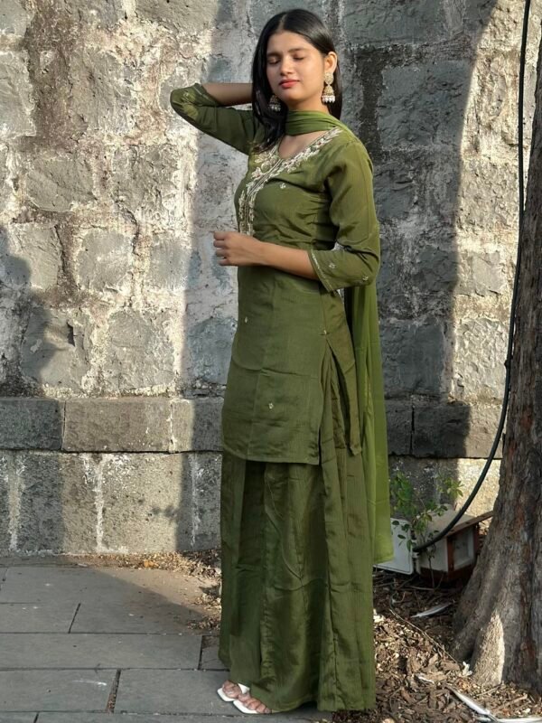 Gurbani Embroidered Sharara Suit Set