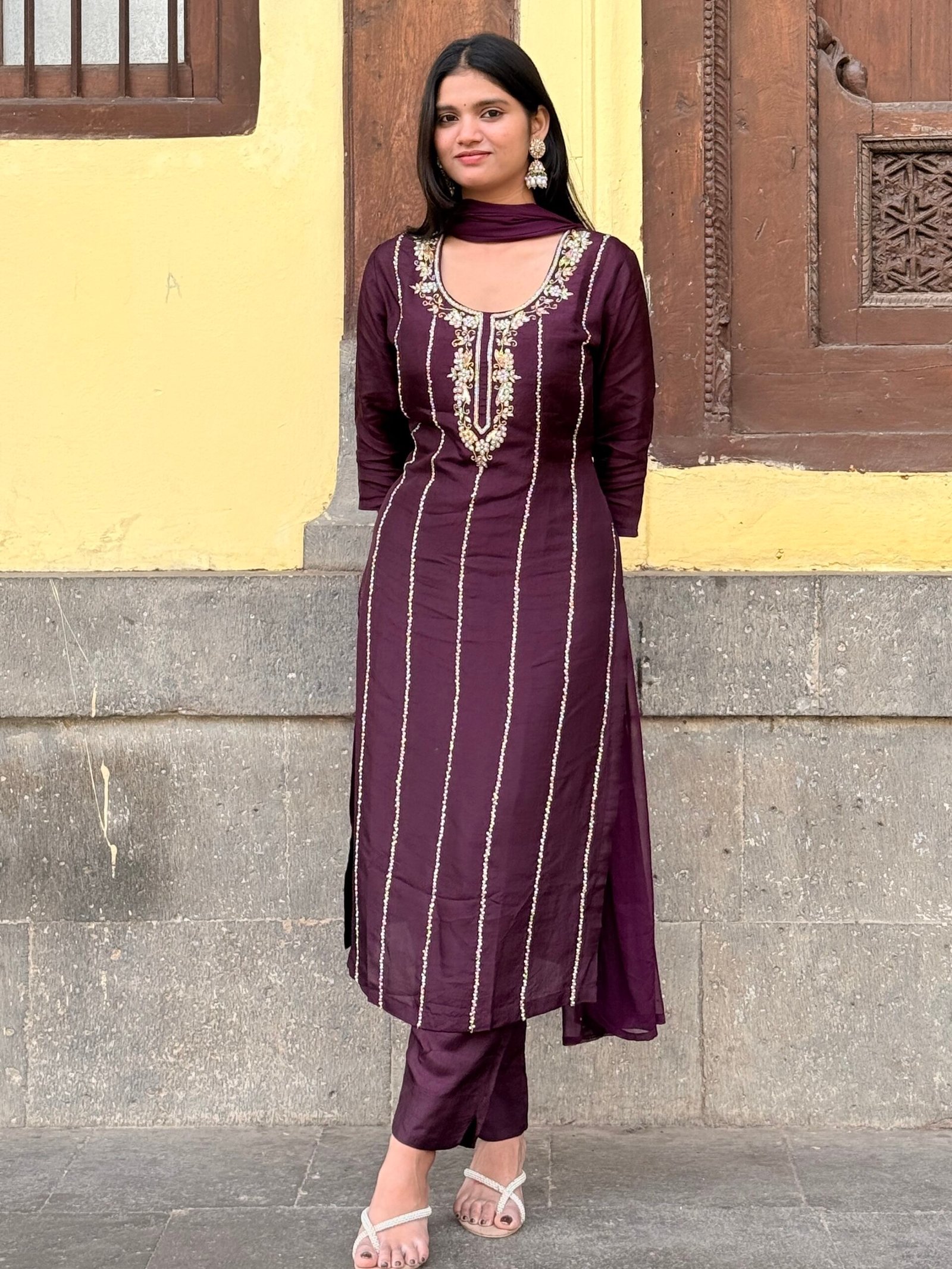 Barkat Dola Silk Embroidered Suit Set